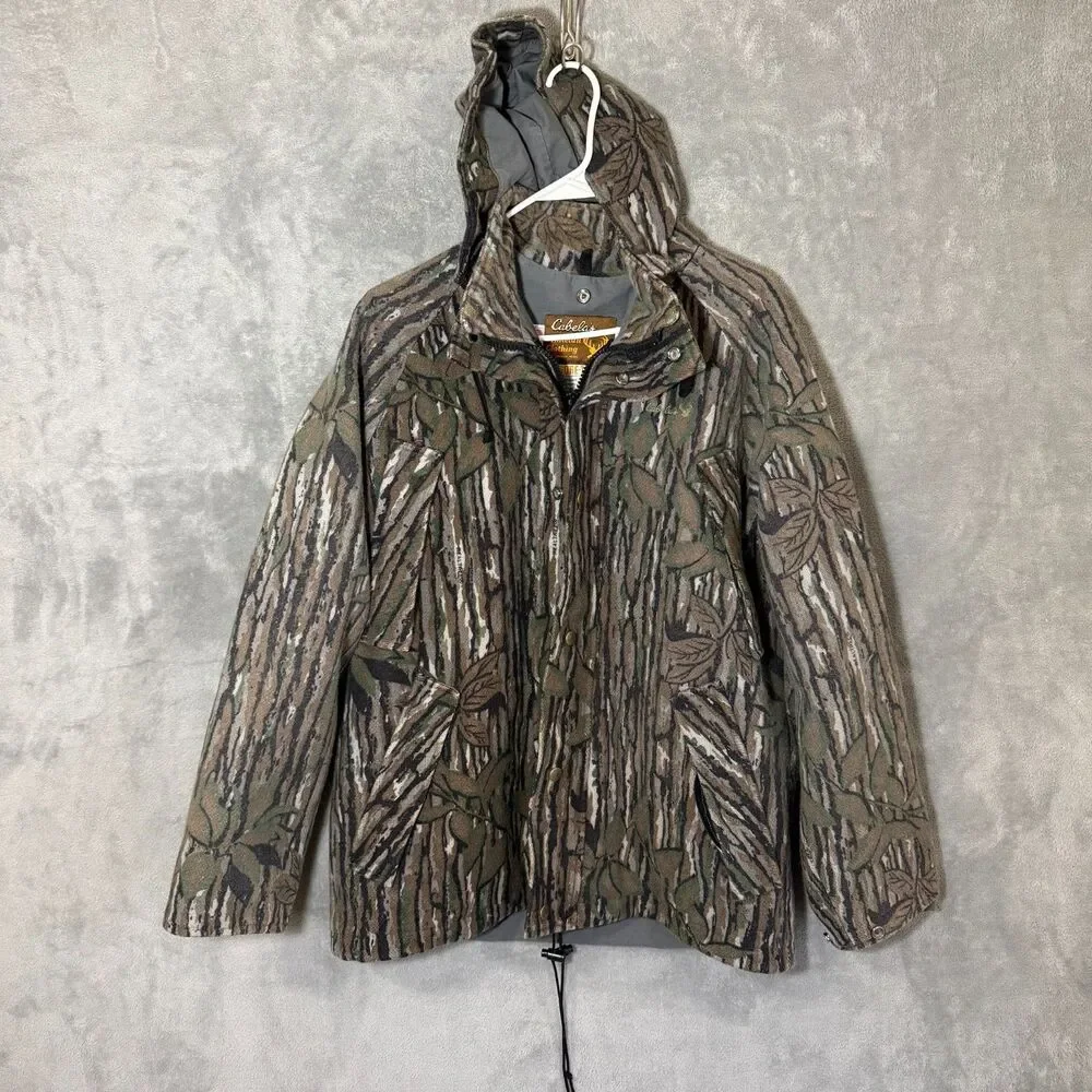 Vintage Cabela's GORE-TEX Realtree Trebark Camo Hunting Field Jacket Sz M READ